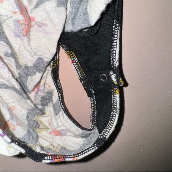 Free People Black Floral Sure Please Racerback Bodysuit Size L - Picture 11 of 14